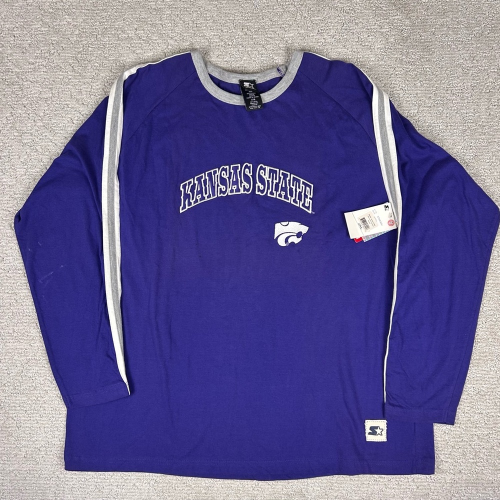 STARTER Kansas State Men's Purple Long Sleeve Shirt